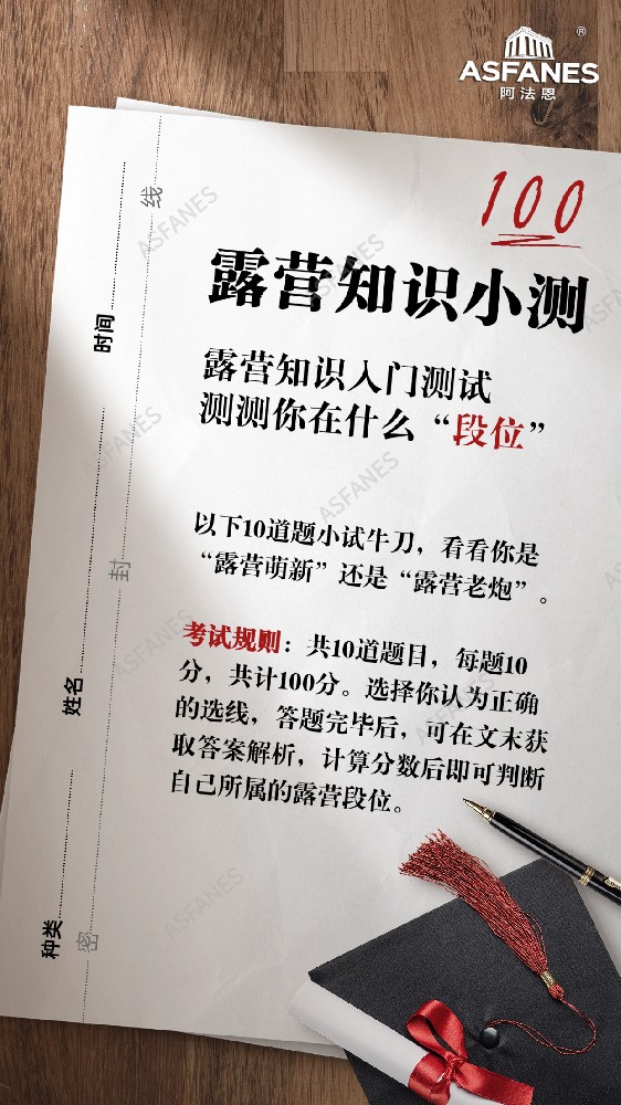 露营知识入门测试，测测你在什么“段位”！
